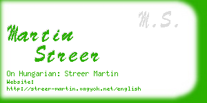 martin streer business card